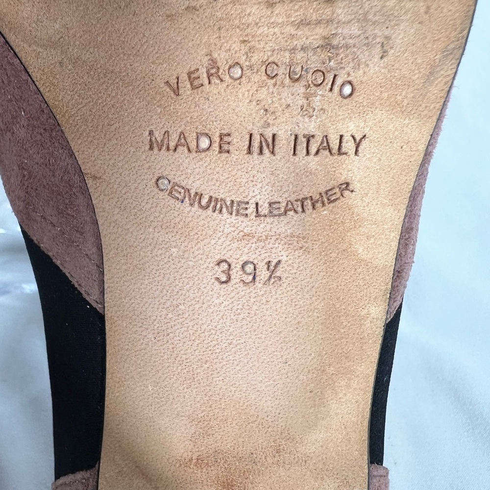 Anyi Lu Heart Suede Handmade Italy Sacchetto Italian Pumps Heels Shoes Size 39.5 - Picture 13 of 14